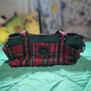 Tommy Hilfiger Plaid Red Bag Carry On Travel Casual Storage Bag